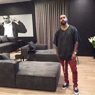 明亮叔出品第五季秋冬款苏格兰红格子反面磨毛加厚保暖修身休闲裤