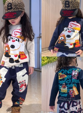 闲闲家春秋款jam童装日系男女童宝宝长袖T恤卡通儿童洋气打底上衣