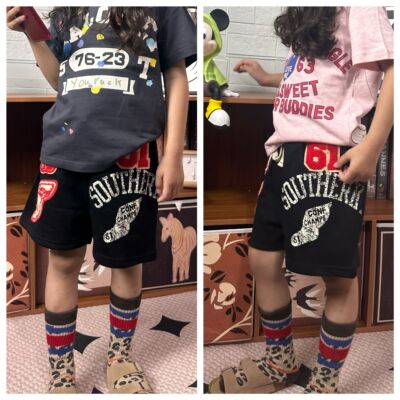 25年夏季新款日系毛巾绣短裤