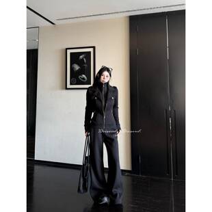 黑泽玄七2025冬季新款微胖显瘦设计感假两件银狐绒加厚外套套装女