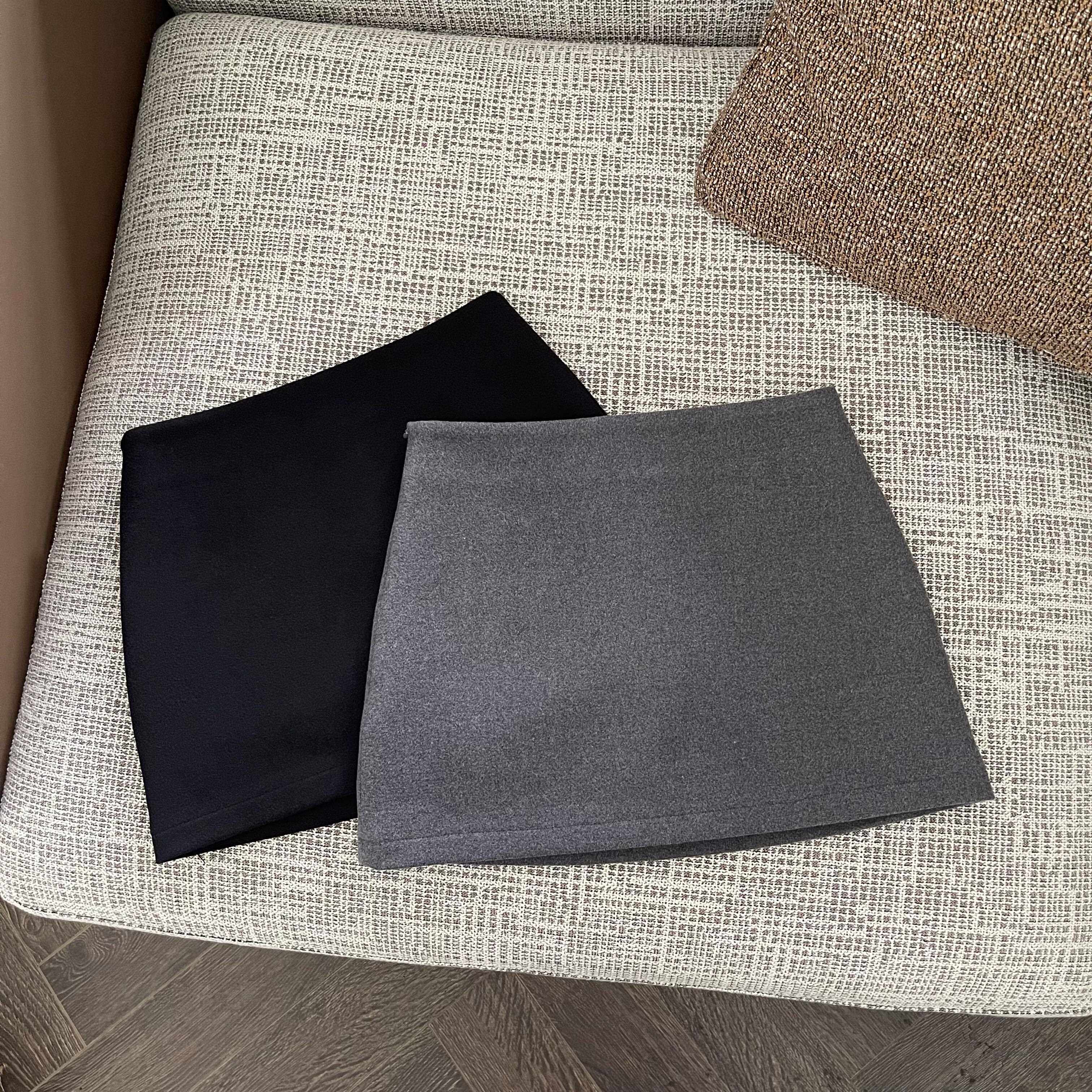 灰色毛呢半身裙女秋冬新款百搭显瘦a字裙高腰黑色毛呢包臀短裙子