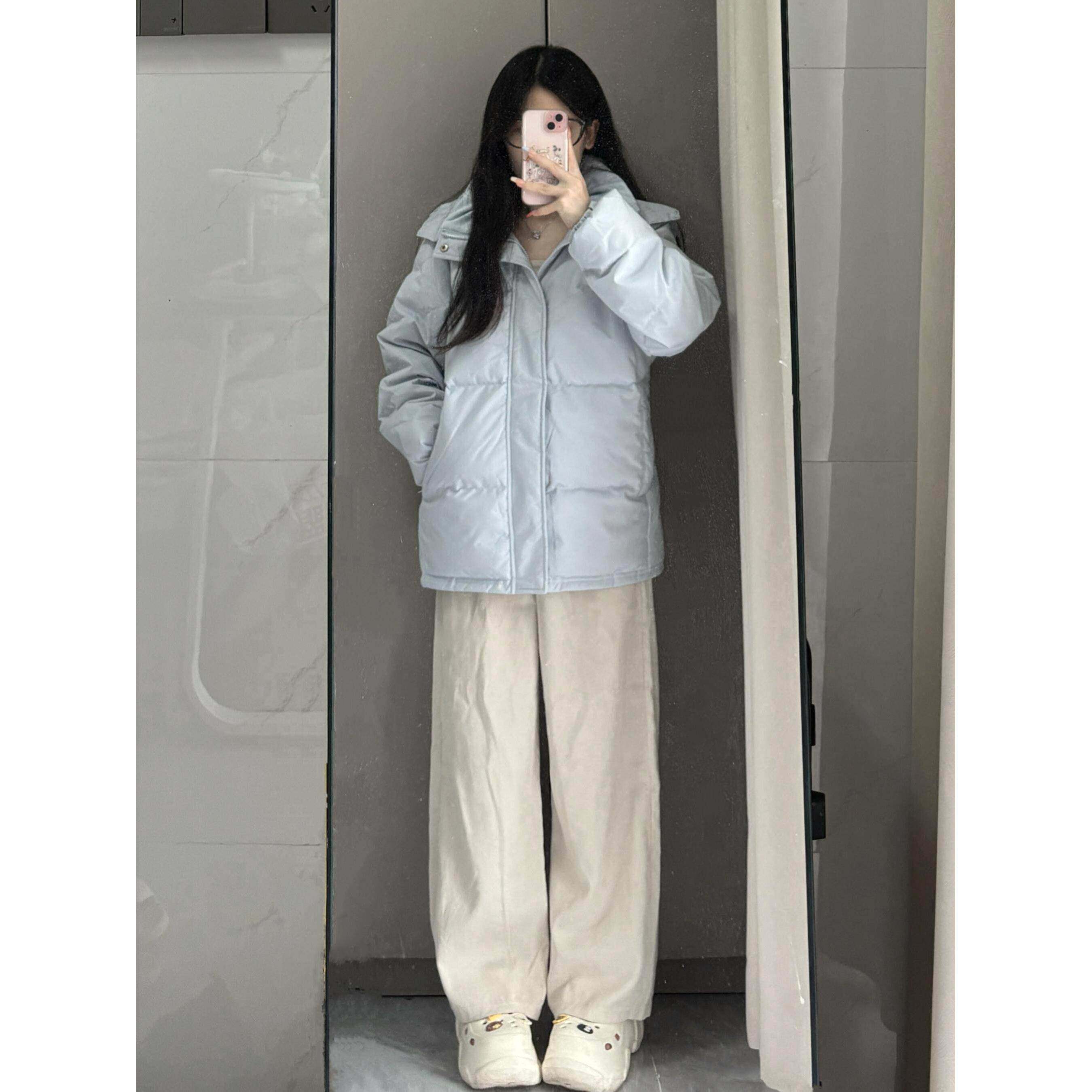 中戏羽绒服女短款2025新款冬季面包服加厚修身显瘦立领小个子外套