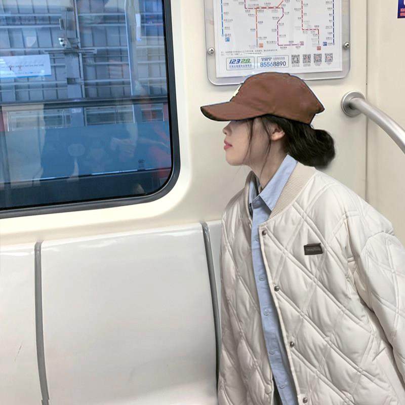 2025年新款冬季羽绒棉衣女韩系加厚棉袄秋冬夹棉外套菱格棒球棉服
