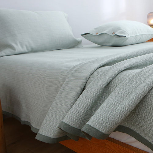 外贸尾单~纯棉加厚粗布凉席吸汗透气加厚夏季床单子枕套夏季凉感