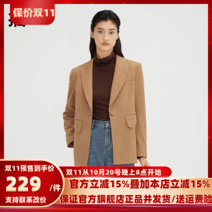 气质短款 韩版 翻领西服上衣 外套女2023秋冬新款 双11提前购播西装