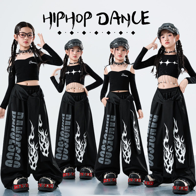 新款韩版女童爵士舞服装儿童女jazz露脐潮女孩子少儿街舞演出服装