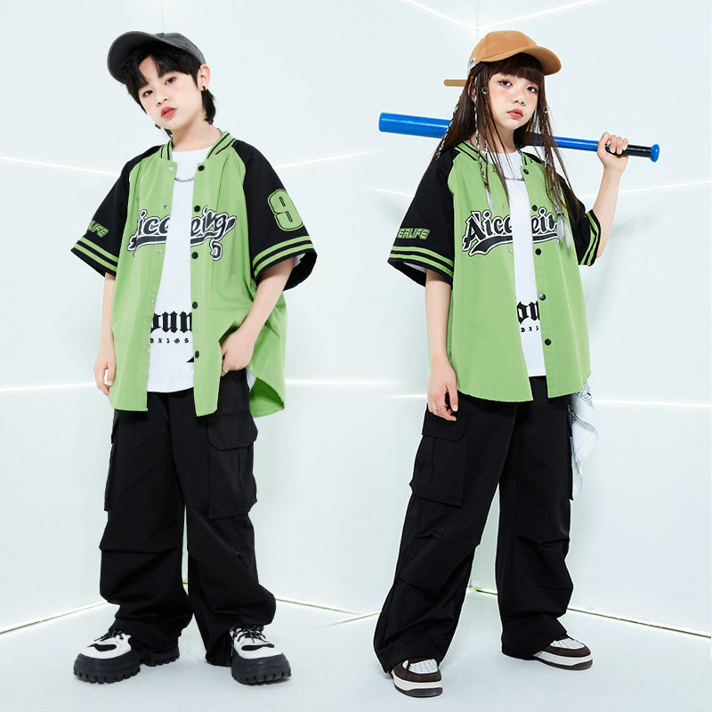 儿童街舞套装hiphop潮服男童定制棒球服外套演出服炸街爵士走秀春