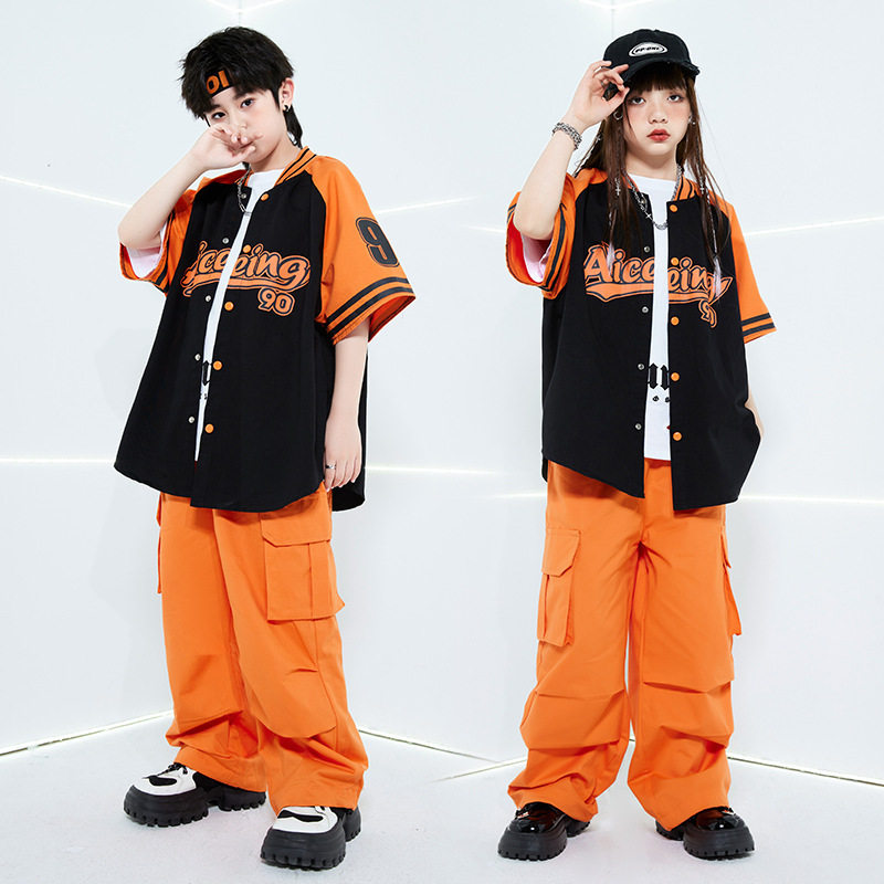 儿童街舞套装hiphop潮服男童定制外套演出服炸街爵士走秀潮牌春夏