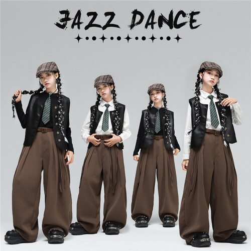 元旦女童爵士舞演出服少儿jazz街舞Popping表演儿童locking舞蹈服