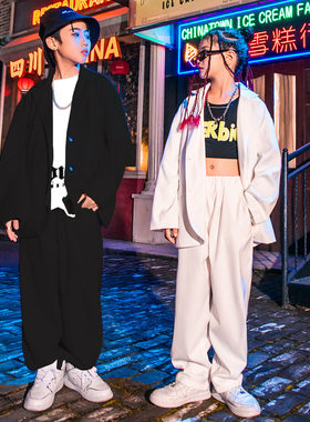 儿童爵士舞服装帅气西服街舞演出服套装女孩定制hiphop走秀舞台潮