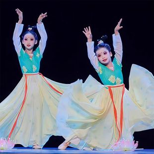花朝春晓古典舞演出服儿童中国风舞蹈服练功服鱼戏莲叶间入莲间池