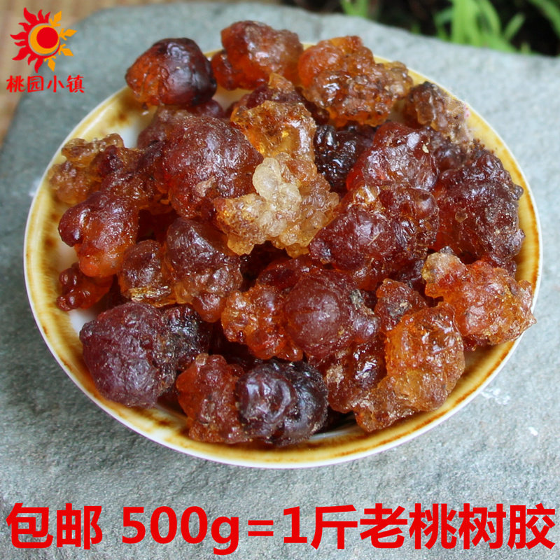 桃胶老树胶 桃树胶天然野生食用500g一级桃花泪一斤装 可配雪燕