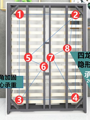 隐形床五金配件折叠床正竖侧床隐藏床下翻床衣柜藏墙一体墨菲壁床