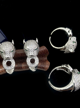 FUNACC超闪锆石豹子头戒指