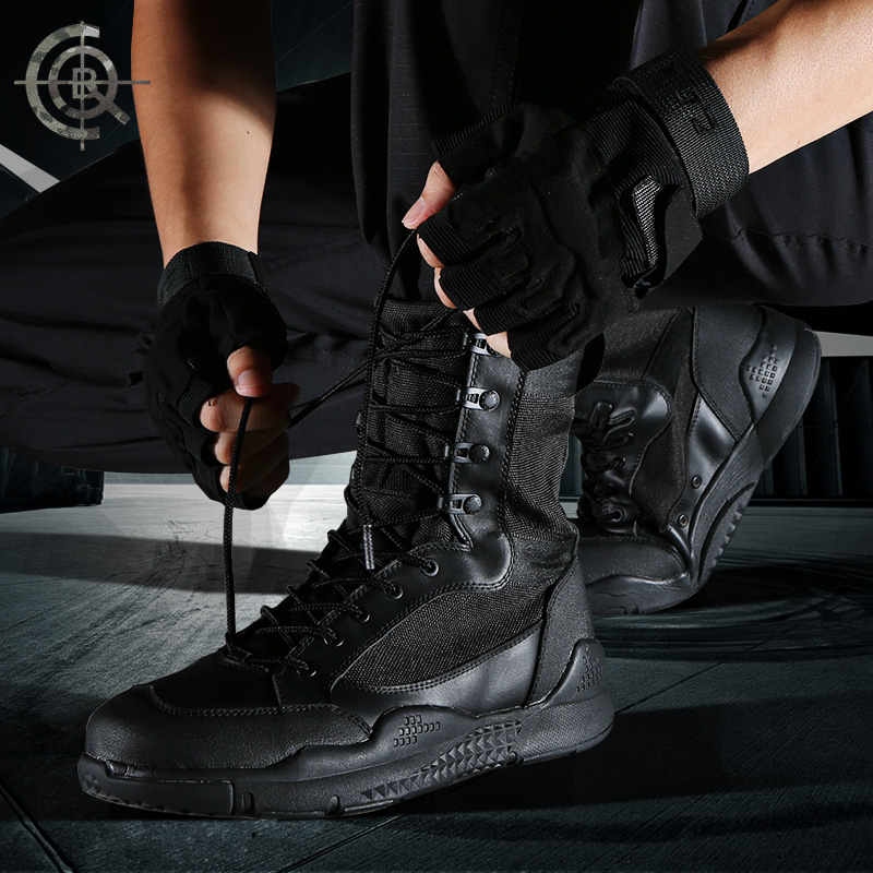 cqb战术靴8寸高帮靴子男作战靴轻量作训靴减震防滑沙漠靴军迷用品