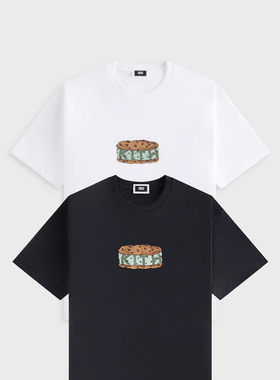 kith Treats Chip Tee发泡印花巧克力夹心饼干短袖圆领T恤情侣 潮