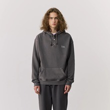 Kith Williams Hoodie 蜡染门襟纽扣套头衫字母刺绣连帽情侣卫衣