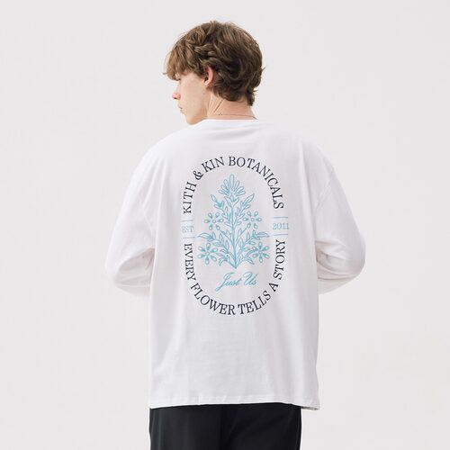KITH发泡植绒花卉印花长袖T恤