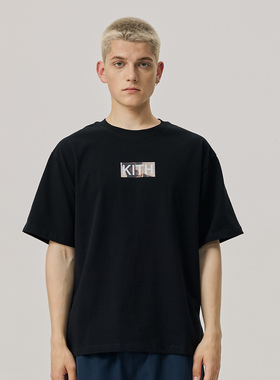 defans 美潮KITH 25ss 教父联名BOX LOGO短袖宽松圆领黑色男女T恤