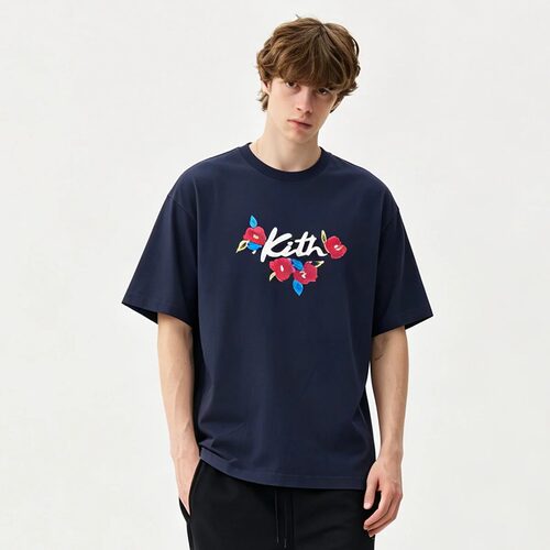KITH 水墨印花短袖T恤男女宽松圆领纯棉上衣ins小众情侣款百搭T恤