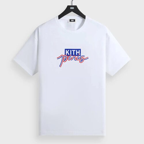 KITH BOX 2026美潮巴黎字母印花棉短袖男圆领套头Tee恤情侣宽松女