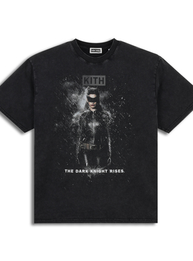 KITH 美式潮牌蝙蝠侠猫女印花短袖水洗纯棉宽松t恤男女夏季打底衫