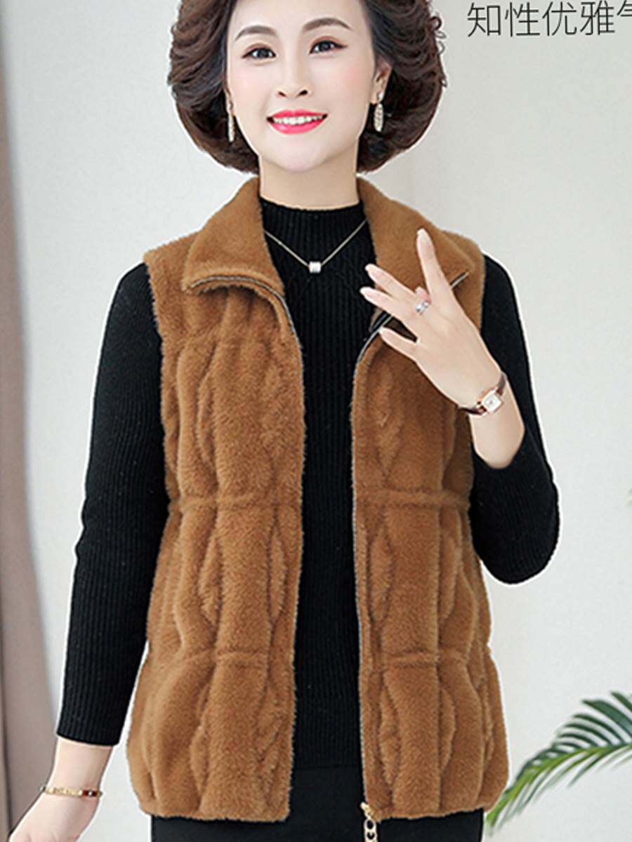 恒源祥妈妈秋冬仿水貂绒洋气马甲加厚上衣中老年女装外穿马夹时尚怎么样,好用不?