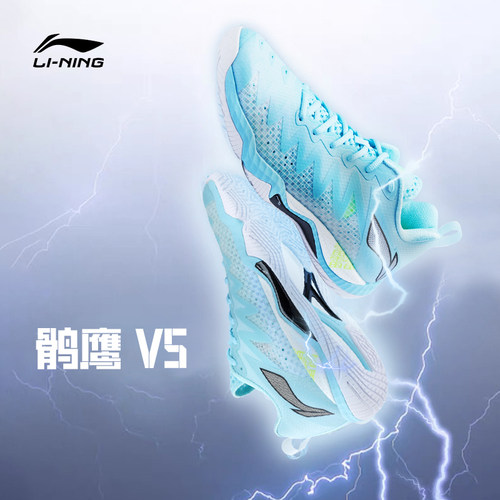 2025新品李宁羽毛球鞋鹘鹰V5代beng科技正品男女款抗扭减震比赛鞋