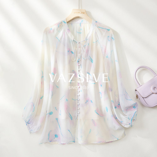 【VAZSLVE/全新奢品】捡漏温柔甜美透气纽扣插肩袖女式两件套T恤