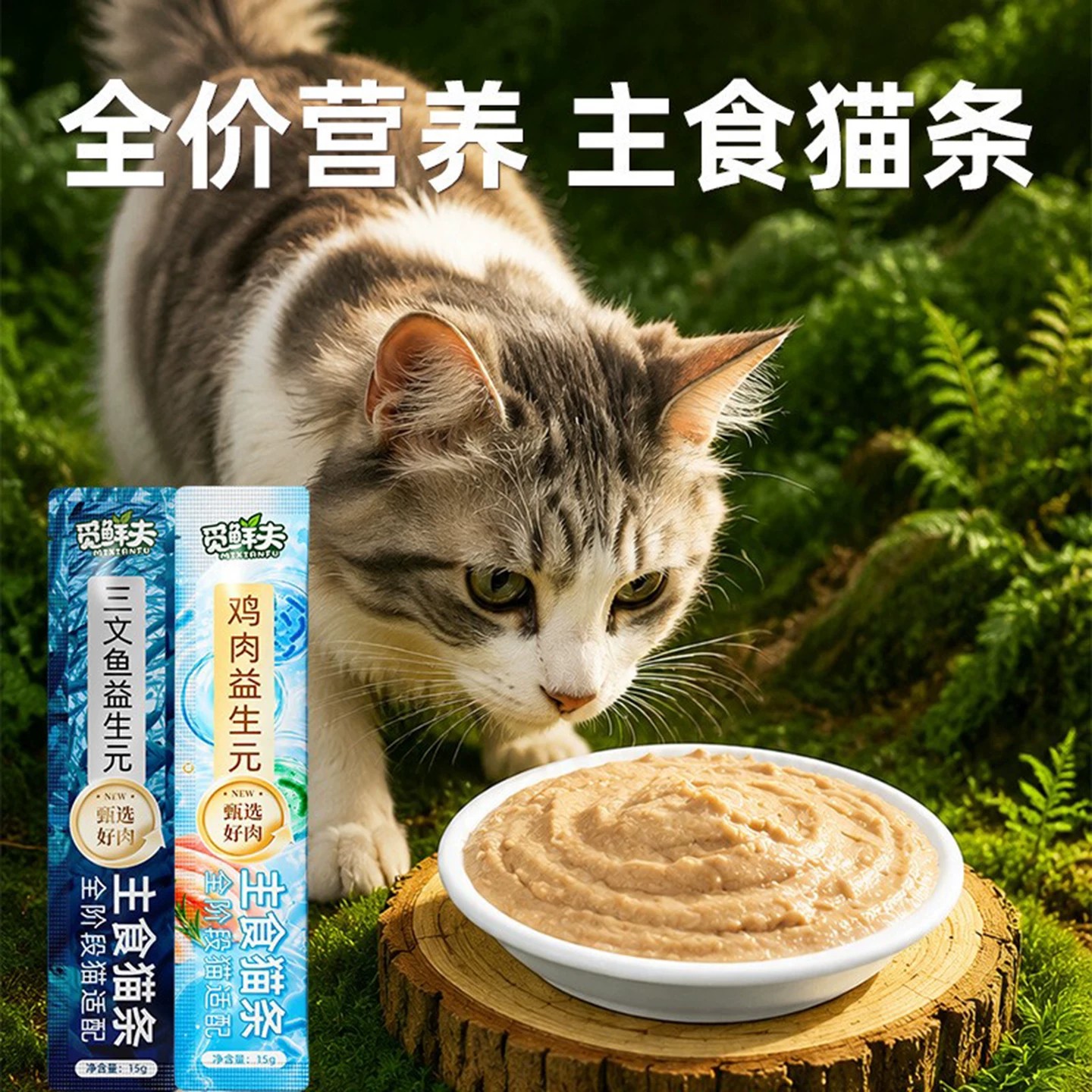 鱼油猫条主食湿粮罐头幼猫猫咪零食成猫增肥发成幼营养补水增肥