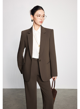 西装套装女春秋休闲直身显瘦面试穿搭高端商务宴会轻奢美女神范装