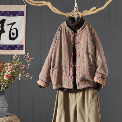 复古中国风宽松慵懒棉衣外套女
