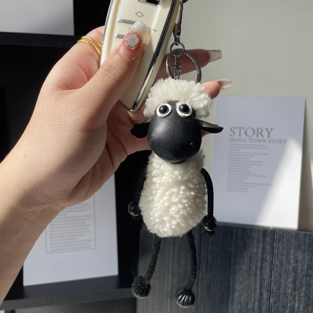 thumbnail for 真羊毛小羊挂件ins钥匙挂包挂高级感卡通小公仔可爱生日礼物