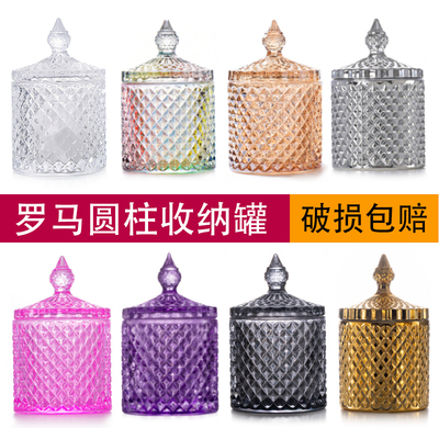 1个包邮罗马水晶黄色摆件棉签罐