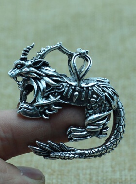 DIY藏银勾子套神兽款金符