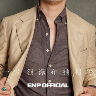 【休闲一片领衬衫】2024夏季新款 亚麻肌理纯棉 透气 硬挺 长袖