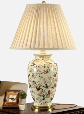 【小众设计师店20年】美式复古乡村台灯客厅卧室床头全铜陶瓷台灯