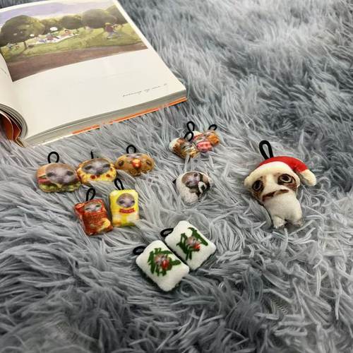 香蕉猫迷你挂件宠物定制钥匙扣一件定制挂件搞怪抽象生日礼物挂件