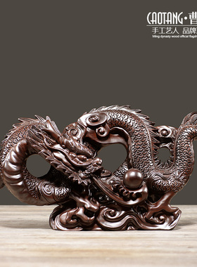 雕刻摆件十二生肖红木客厅工艺品