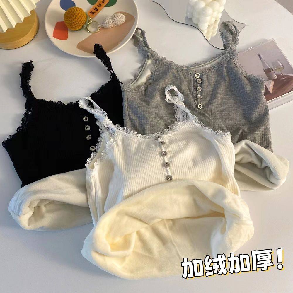 保暖吊带背心女加绒加厚性感蕾丝美背吊带自发热打底内衣女秋冬季,女士内衣/男士内衣/家居服,保暖背心,淘宝优惠券,粉丝福利购,淘宝优惠卷