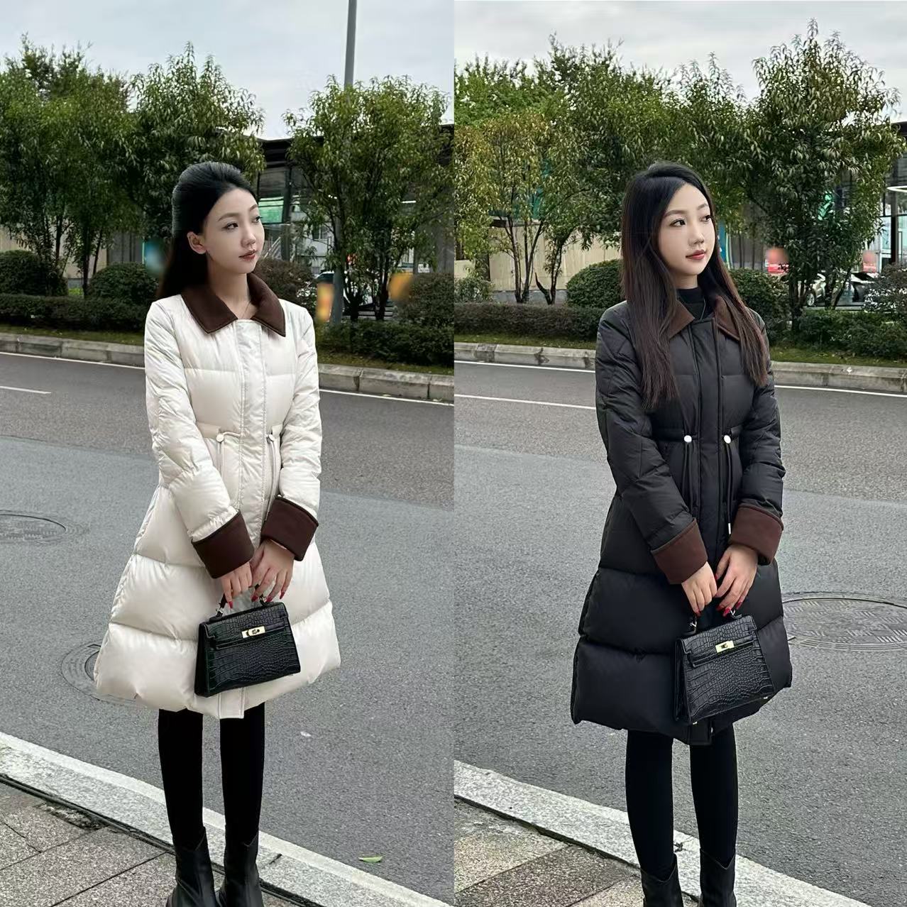 小个子修身收腰羽绒服韩
