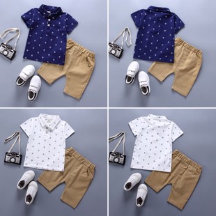 批发厂家直销夏款 两件套装 外贸优质短袖 5岁男童儿童 绍兴童装