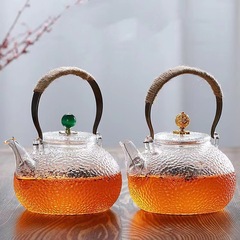 玻璃煮茶壶泡茶20新款茶具提梁烧水壶锤4纹家用高档围炉