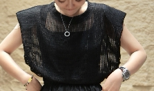 【五月天大上新】无袖飞机袖镂空透气纯棉马甲23515-04