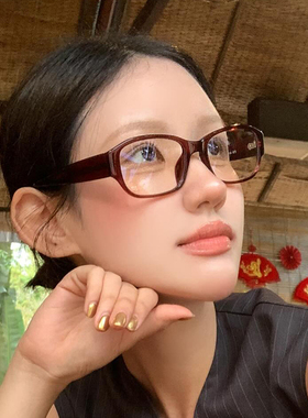 美式秋冬安可拉红色眼镜框女TR90超轻斯文纯欲软妹平光镜可配度数