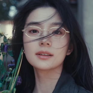 椭圆小脸金丝边小圆框眼镜女高级感时髦平光镜可配近视防蓝光眼镜