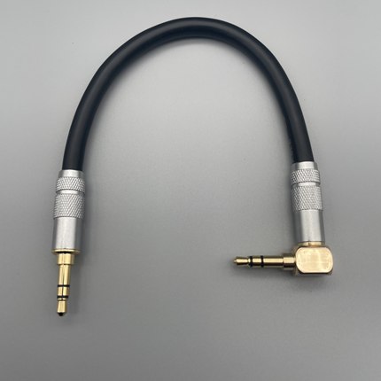 镀银AUX音频线公对公弯头罗德博雅小蜜蜂单反相机连接线车载3.5mm