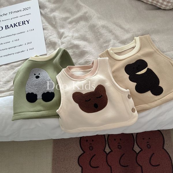 婴儿超萌可爱小动物韩版加绒背心