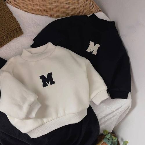 婴幼儿加绒加厚卫衣套头打底衫