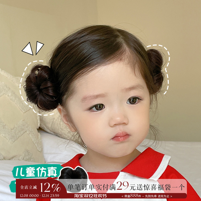 可爱仿花苞发夹婴儿假发头饰